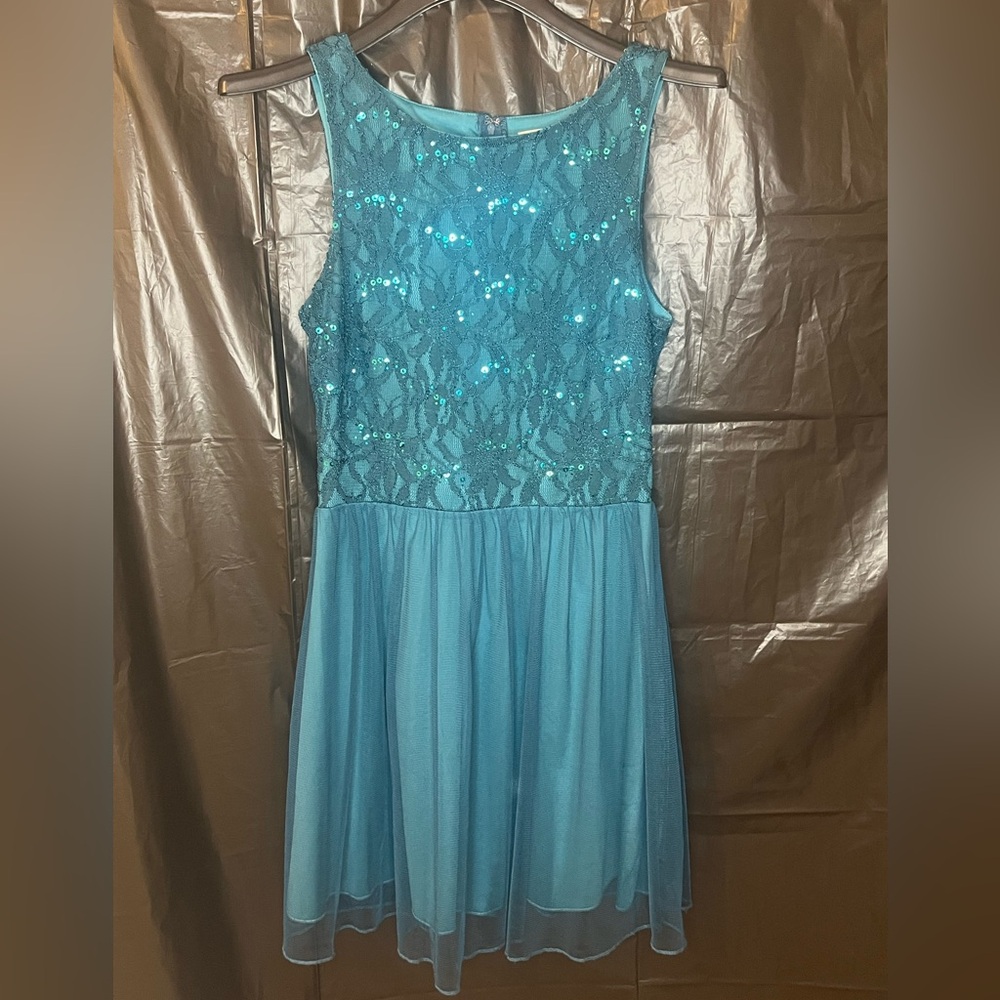 Speechless Teal Sequin Dress